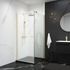 Paroi de douche latérale fixe pour porte pivotante 90x192 cm profilé or verre transparent 5 mm NewStyle - SCHULTE