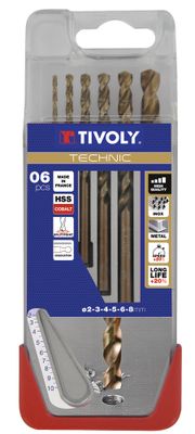 Forets à métaux Technic gradués diamètre 2 à 8 mm par 5 TIVOLY