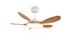 Ventilateur de plafond avec lumière LED + télécommande Blanc/bois Ø108cm - Flen REALITY