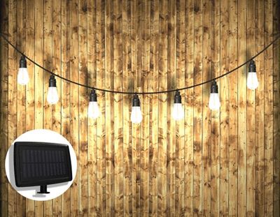 Guirlande lumineuse extérieur solaire LED 7,7m Stelar noir IP44 40 lumens blanc chaud - ARLUX