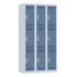 Vestiaire monobloc 3 colonnes 3 cases perle/bleu 180 x 90 x 50 - SNOR