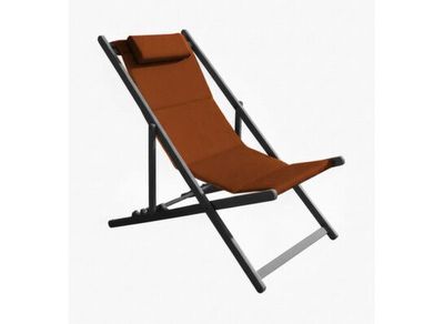 Chaise de jardin pliante LENA chilienne aluminium graphite sienne lot de 2, Livraison à domicile incluse - PROLOISIRS