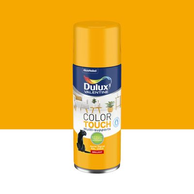 Bombe de peinture Color Touch jaune signal RAL 1003 brillant 400 mL - DULUX VALENTINE