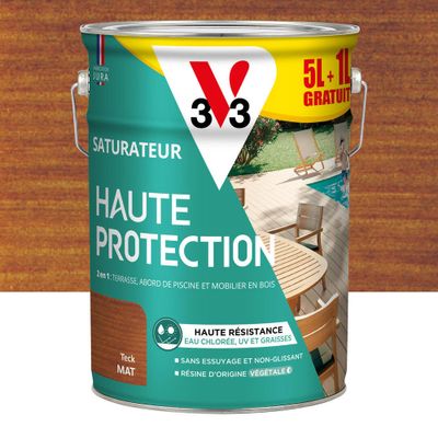 Saturateur Haute Protection Teck mat 5 L + 1 L Gratuit - V33