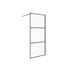 Paroi de douche à l'italienne 90x205 cm profilé noir verre transparent 6 mm Indus - OCEA