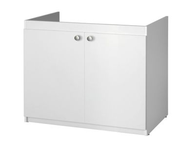 Meuble sous évier 2 portes 100 x 82 x 57 cm panneau de particules blanc - BCD