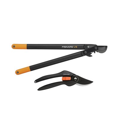 Coupe branches à crémaillière et sécateur FISKARS