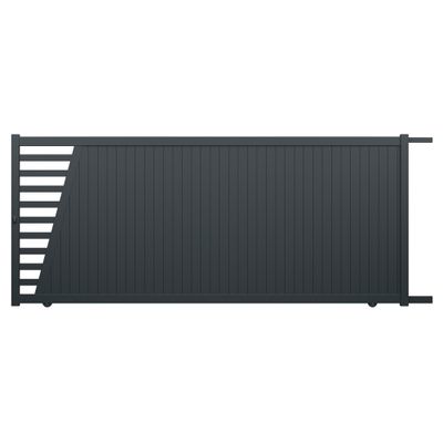 Portail coulissant aluminium PIVOINE l.4,10 x H.1,78 m gris livraison directe à domicile GARDEN GATE