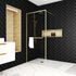 Paroi de douche à l'italienne 100x200 cm profilé or verre transparent 6 mm Golden Edge - AURLANE