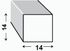 Profilé carré acier laminé à chaud verni 14 x 14 mm 1 m CQFD