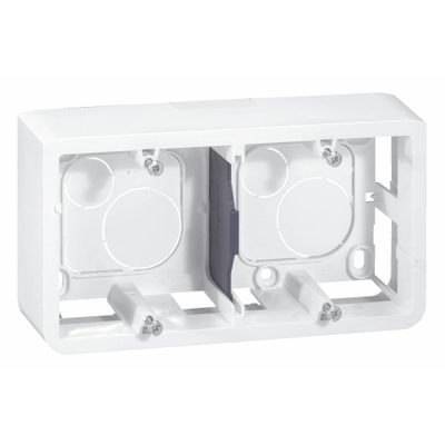 Cadre double horizontal profondeur 40mm 4 modules blanc Mosaic LEGRAND