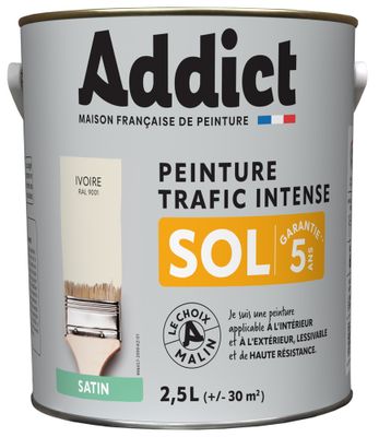Peinture SOL Satin ivoire Ral 9001 2,5 L - ADDICT
