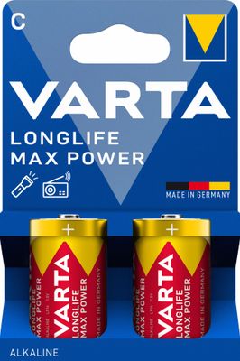 Piles alcalines LR14 (C) Longlife max power par 2 - VARTA