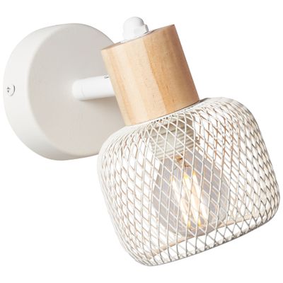 Spot GIADA E14 28W blanc et bois - BRILLIANT