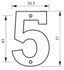 Chiffre 5 à visser hauteur 51 mm laiton THIRARD