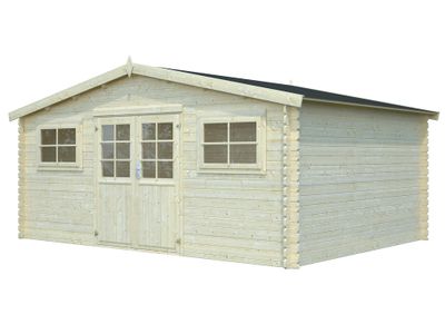 Abri de jardin en bois naturel Tanguy - ép.28 mm - 20,2 m² hors-tout - Livraison à domicile incluse - WHITE WOOD