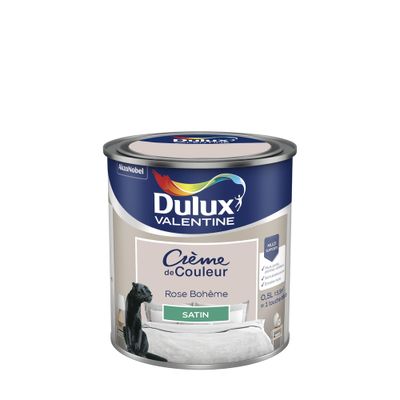 Peinture crème de couleur Rose Bohème Satin 0,5 L - DULUX VALENTINE