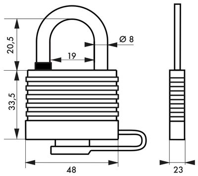 Cadenas à clé Sea Line largeur 40 mm THIRARD
