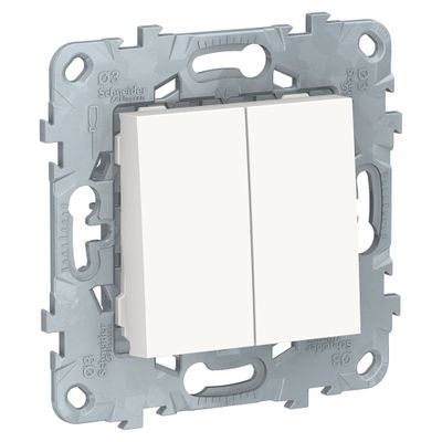 Double Interrupteur va-et-vient blanc - Unica SCHNEIDER ELECTRIC
