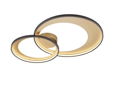 Plafonnier LED 2 cercles Granada noir et or 3250 lumens blanc chaud - TRIO