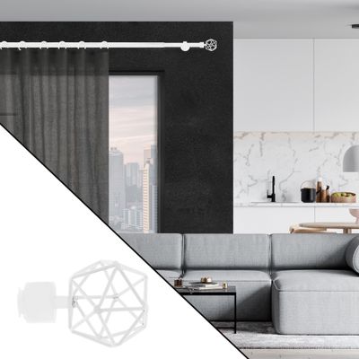 Embout déco géometrique en métal diam 28 mm Finition Blanc mat - MOBOIS