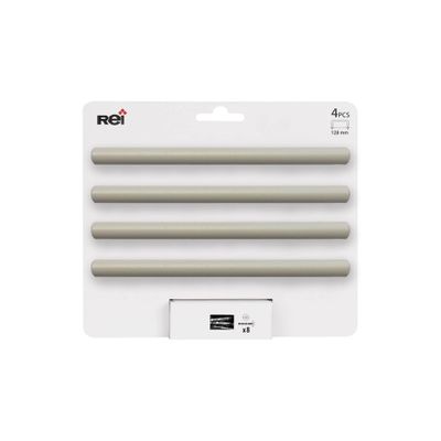 Poignée de meuble cylindrique inox greige mat entraxe 128 mm par 4 REI