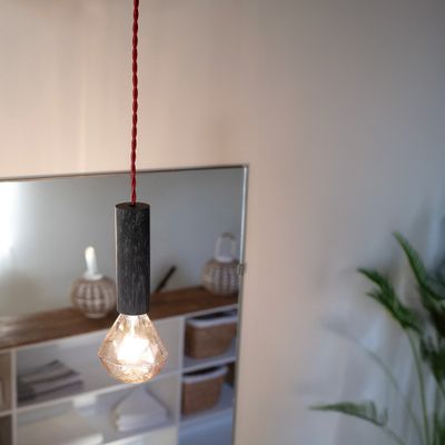 Câble électrique tissu torsadé rouge 3m -TIBELEC