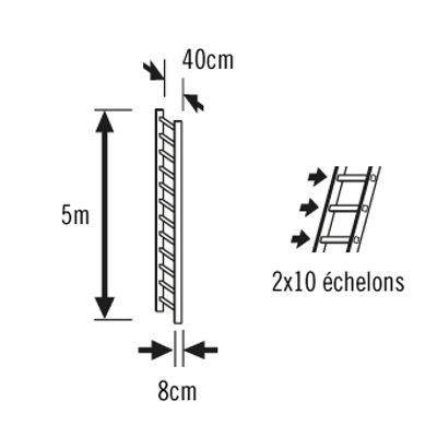 Echelle plate de toit en bois Safety Roof 2 x 2,5 m HAILO