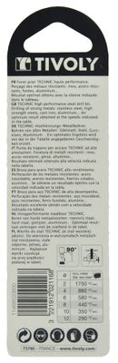 Foret métal HSS-E5 (Cobalt 5%) cobalt-Revêtu GOLD -DIN338 -h8 -Pointe en croix diamètre 6 mm TIVOLY