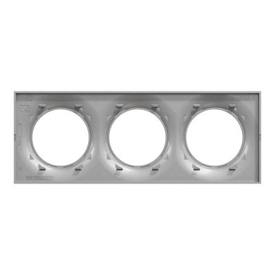 Plaque de finition 3 postes aluminium - Odace 2011 Styl SCHNEIDER ELECTRIC