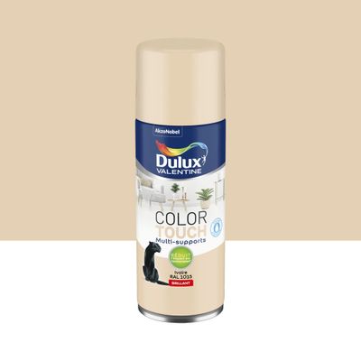 Bombe de peinture Color Touch ivoire RAL 1015 brillant 400 mL - DULUX VALENTINE