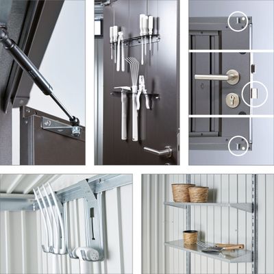 Abri de jardin AVANTGARDE A3 GRISQUARTZ 1 porte 4,33m2 BIOHORT Livraison à domicile incluse