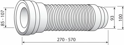Pipe souple extensible articulée 270 mm à 570 mm FITT