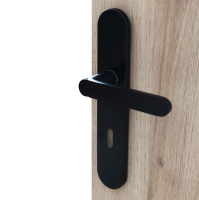 Poignées de porte sur plaques à clé sans perçage Meudon K noir mat LINEA BERTOMANI