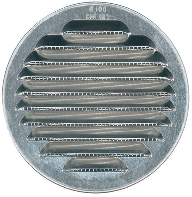Grille d'aération ronde à persienne en aluminium brut diamètre 100 mm AUTOGYRE