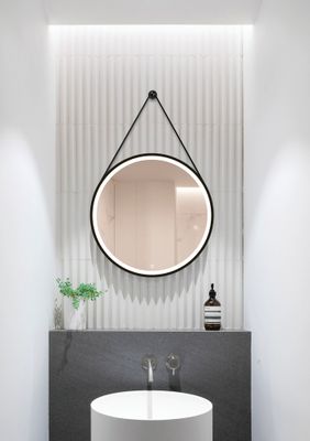 Miroir rond lumineux D.60 cm Barber Black MP GLASS