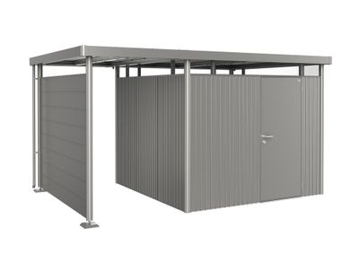 Paroi d'auvent pour abri de jardin AVANTGARDE A2 GRISQUARTZ 1PORT 3,65m² BIOHORT Livraison à domicile incluse