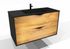 Meuble de salle de bains Frenchart 2 portes L100 x H56 x P47 cm panneau de particules noir et chêne - CONCILIO