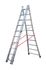 Echelle transformable 3 plans 3 x 10 échelons 6,00 / 6,80 m Premium avec base évasée aluminium - HAILO