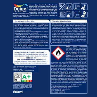 Aerosol DULUX VALENTINE Blanc Brillant 400ML+25% Gratuit