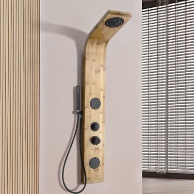 Colonne de douche hydromassante bambou - EDOUARD ROUSSEAU