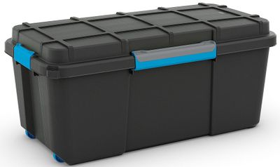 Malle de rangement étanche avec couvercle 80L bleu et noir Scuba - KETER