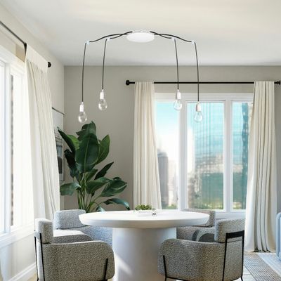 Plafonnier métal Ø 180 mm blanc 12 sorties - TIBELEC