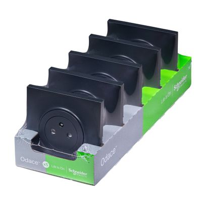Prises 2 pôles + terre Odace affleurante anthracite par 5 - SCHNEIDER ELECTRIC