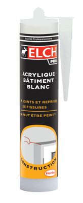 Mastic Acrylique Bâtiment Blanc 300 ml ELCH PRO