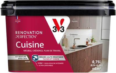 Peinture de rénovation pour cuisine effet bois noyer 0,75L - V33