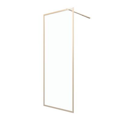 Paroi de douche latérale fixe 80x200 cm profilé or verre transparent 6 mm Golden Edge - AURLANE