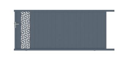 Portail coulissant aluminium THYEZ l.3,50 x l.1,55 gris JARDIMAT