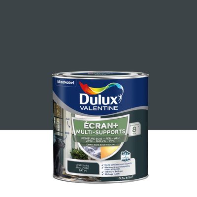 Peinture Ecran+ Multi-supports Satin Gris Anthracite 0,5 L - DULUX VALENTINE