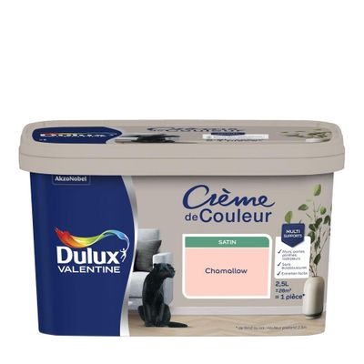 Peinture crème de couleur satin chamallow 2,5 L - DULUX VALENTINE